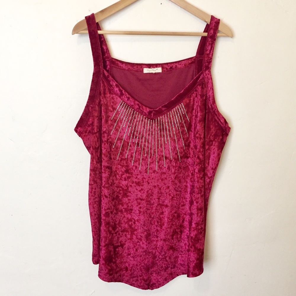 Burgundy Crushed Velvet with Silver Sparkle Studs